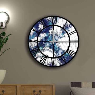 Horloge murale décorative élégante, 19,7 po de diamètre, 100% panneau de fibres à densité moyenne avec une épaisseur de 0,2 po | Nécessite 1 pile AA (non incluse) | Parfait pour la décoration intérieure, l'esthétique moderne et l'élégance intemporelle