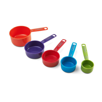Farberware Pro 5-piece Plastic Measuring Cup Set In Purple;orange;red;green;blue