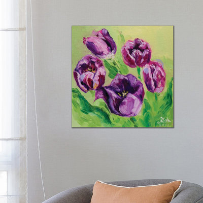 Purple Tulips by Nataly Mak - Gallery-Wrapped Canvas Giclée on Canvas