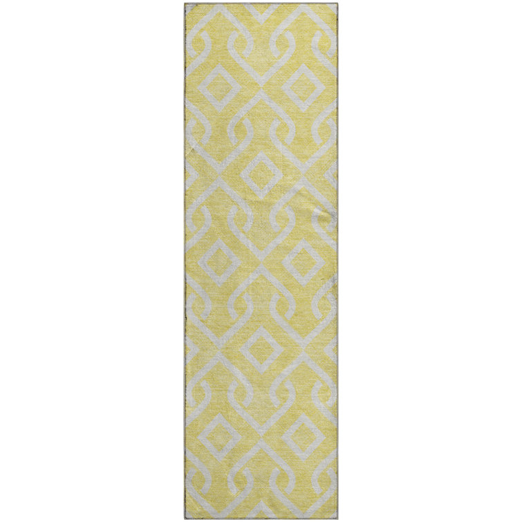 Premium Machine Washable Cerrito Yellow Rug