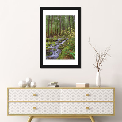 «Forest Landscape with Cascading Stream», reproduction de photo sur toile