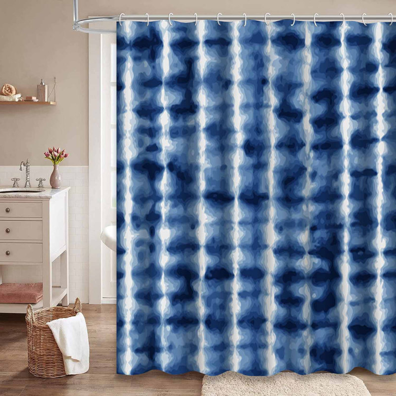 Rideau de douche bleu marine avec 12 crochets, L 72 po x l 78 po