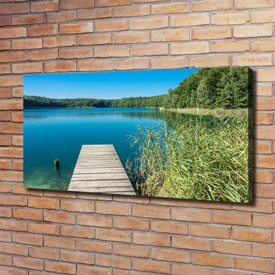 Pier At The Lake - Wrapped Canvas Print