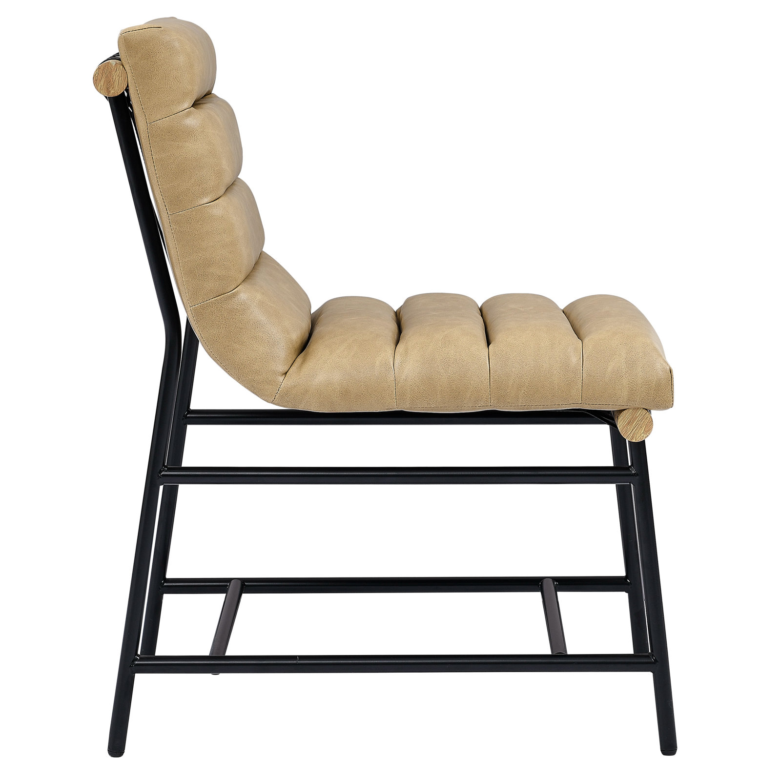 Nicco Vegan Leather Tan Upholstered Side Chair (Set of 2)