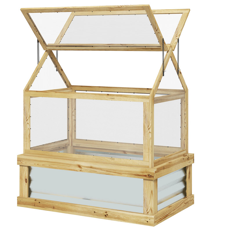 Lit de jardin surélevé avec serre en polycarbonate