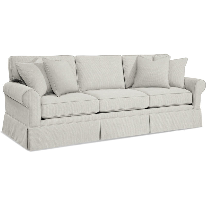 Benton 98'' Skirted Sofa, Vanilla Crypton Performance
