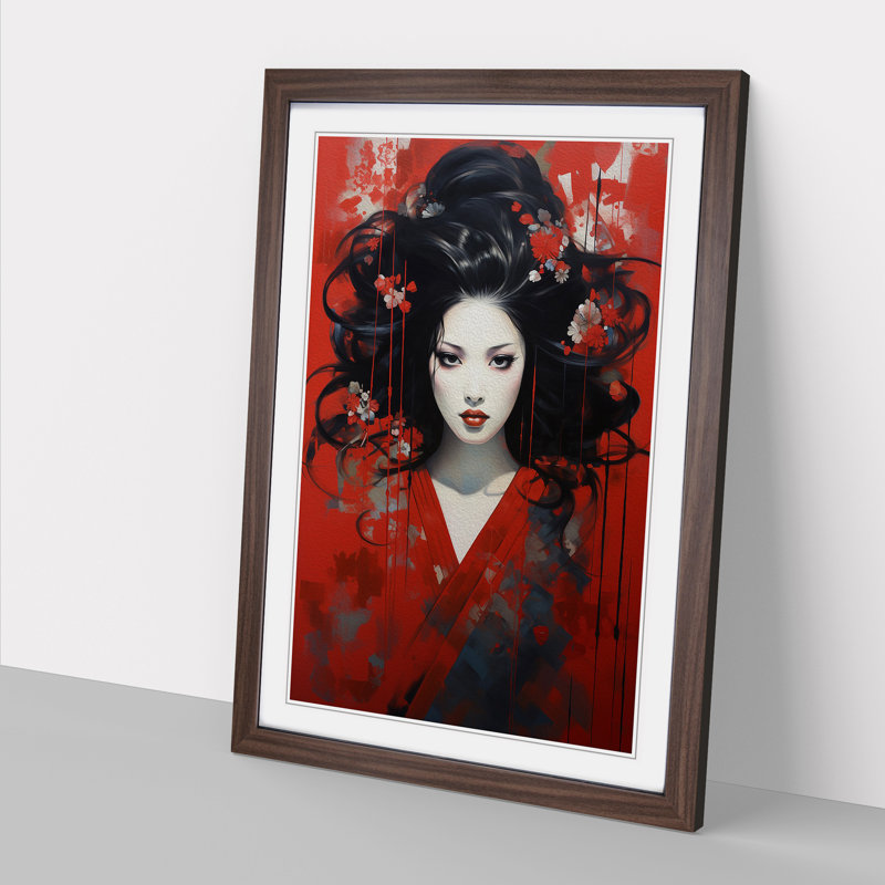 Single Picture Frame Print on Wood, Walnut Framed, 46cm H x 34cm W