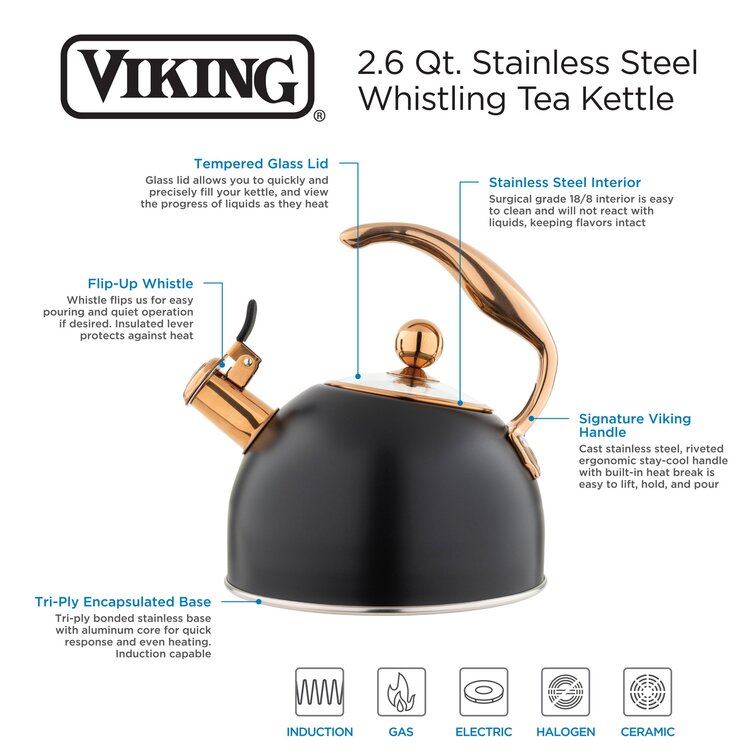 Viking 2.6-Qt Stainless Steel Whistling Kettle