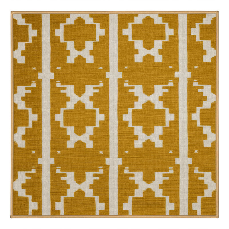 Machine Washable Trellis Brown Area Rug, Square 5'
