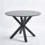 Table de salle à manger de 42,1 po de style Mid-Century pour 4 à 6 personnes avec plateau rond en MDF, table de salle à manger à piédestal, table basse de loisir, pieds croisés, table de bout-498976342