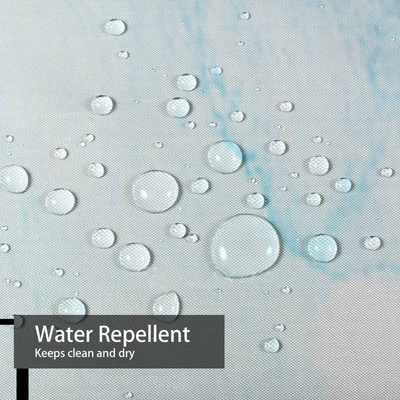 Rideau de douche abstrait aquarelle abstrait blanc doux avec 12 crochets, L 72 po x l 78 po