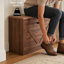 Banc de rangement pour chaussures l 27,5 po avec coussin, rangement à rabat, étagère à chaussures-638138005