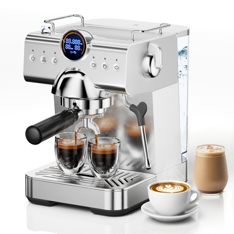 Cafetière professionnelle à glace et à chaud avec pompe 20 bar, tête d'infusion de 58 mm, machine à café pour espressno, infusion à froid, café au lait, Americano, argent