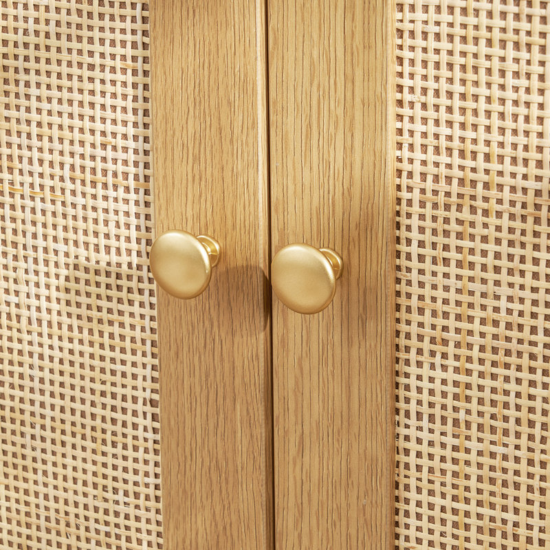Armoire en rotin 39,4 po avec tiroir et tablette réglable Aamaya, Noir