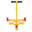 Chariot à tambour de 55 gallons, capacité de charge de 1200 lb, chariot à tambour de chariot à chariot rond à profil bas en acier, structure en acier robuste avec poignée réglable à 3 roues, pour atelier atelier