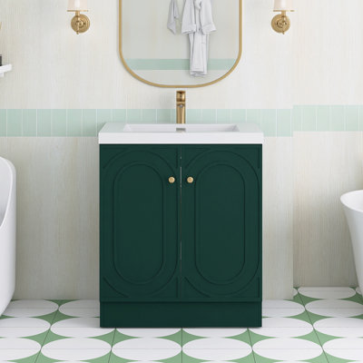 Ensemble de meuble-lavabo autoportant 29,5 po avec plateau en résine 29,5 po