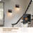 Rustic Farmhouse Wall Sconce Set, 2 Faux Wood & Metal Vanity Lights With Clear Glass Shades For Bathroom, Bedroom