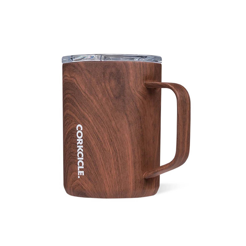 Corkcicle 16oz. Triple Wall Insulated Stainless Steel Travel Mug, Walnut Wood