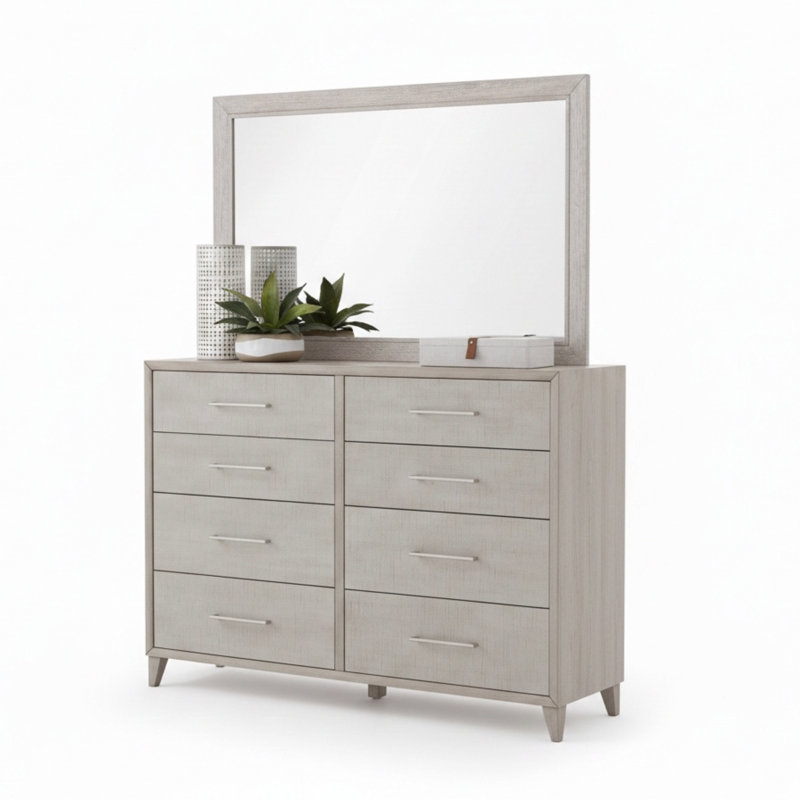 Commode 8 tiroirs avec miroir de paysage Cape