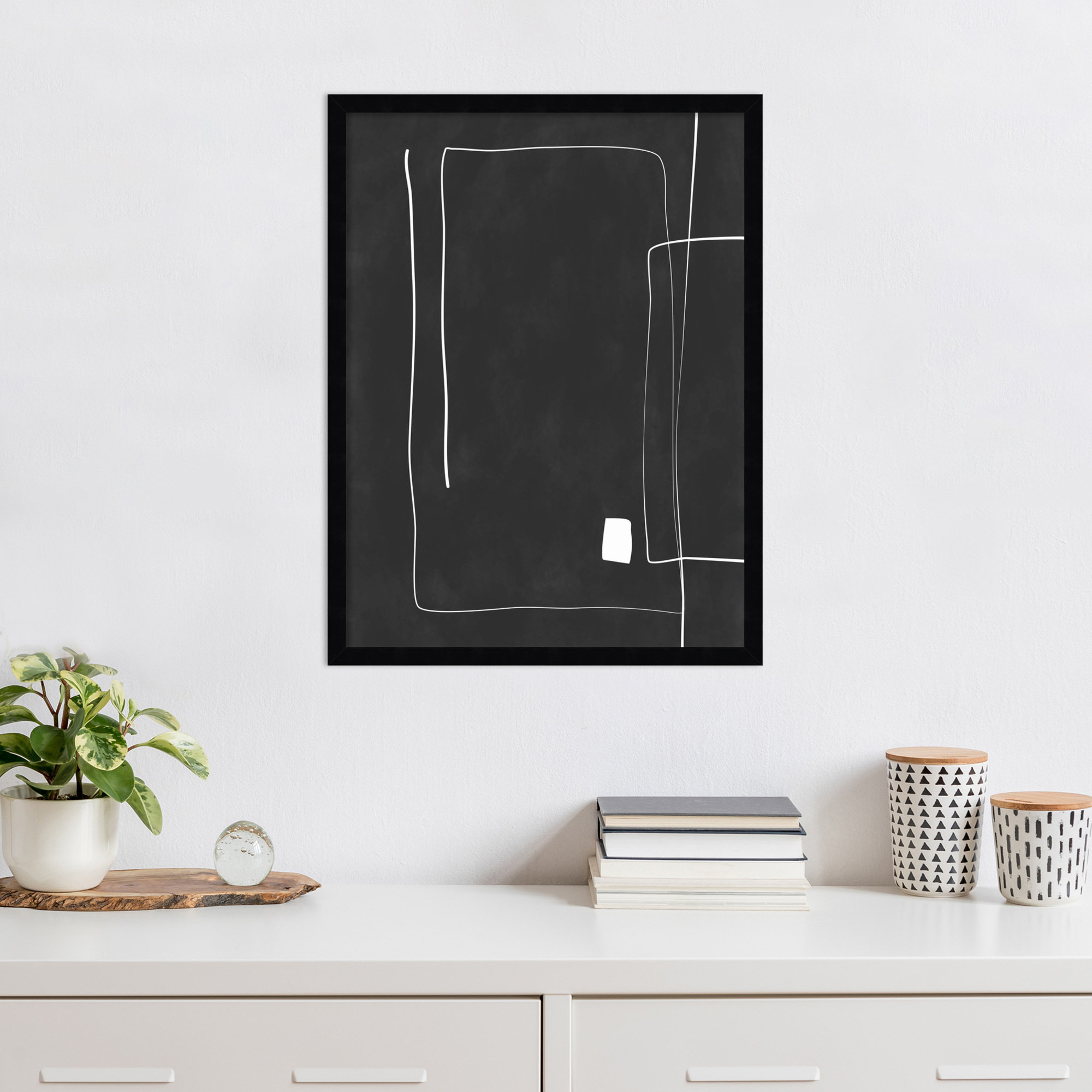 Black And White 36 by Elena Ristova, 25" H x 19" W, Black