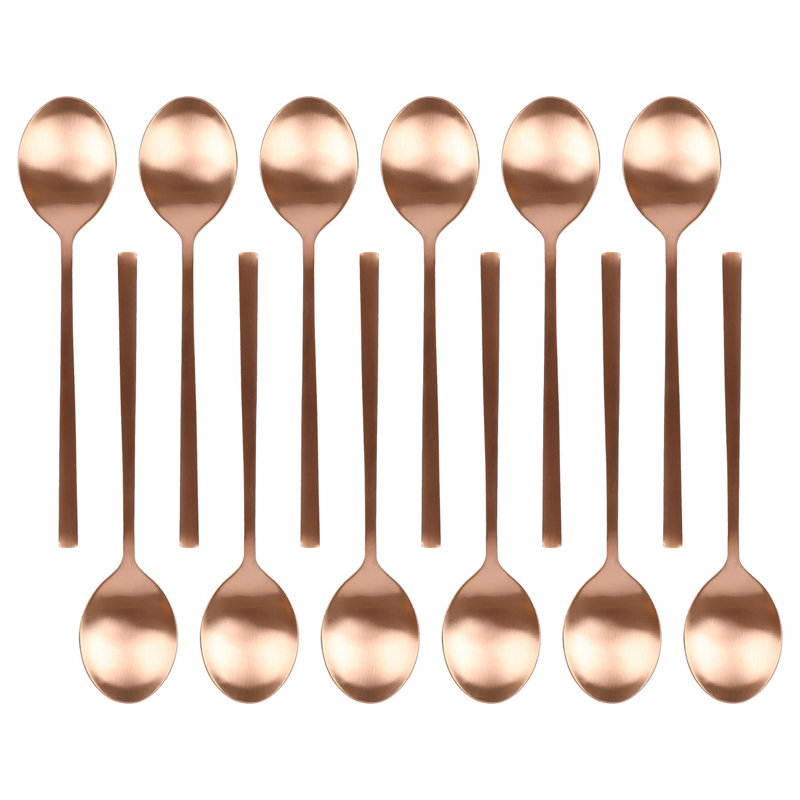 Argon Tableware Stainless Steel Dessert Spoons , Copper