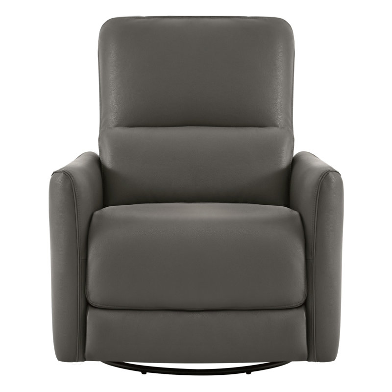Fauteuil inclinable électrique pivotant en cuir Mikkel, Similicuir gris anthracite