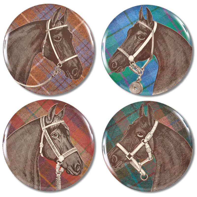 EQUUS TWEED DINNER PLATES SET/4