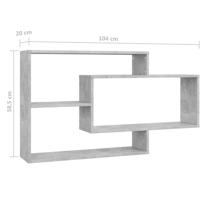 Jaleshia 3 Piece Floating Shelf, Grey Sonoma