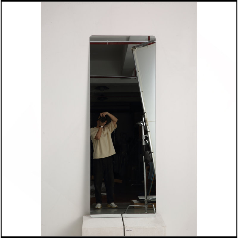 65"X 24" Inch Full Body Round Corner Mirror For Living Room Bedroom Cloakroom Wall Hanging With Hanging Hole High Quality 5Mm Silver Mirror Explosion-Proof Glass