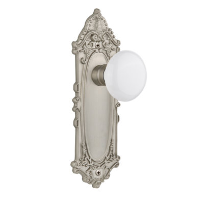Victorian Plate with White Porcelain Door Knob