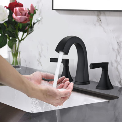 Robinet de meuble-lavabo à deux poignées à 3 trous avec drain