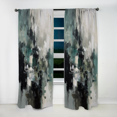 Felina - Abstract Delicate Brushstroke Painting I - Painting Curtain - Velvet Room Darkening - 1 panel