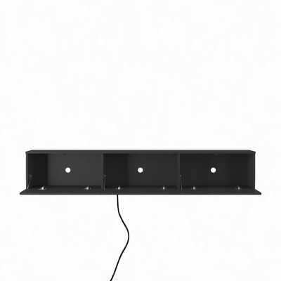 Meuble télé flottant fixé au mur avec 16 DEL de couleur, meuble télé moderne de 65 po, meuble télé flottant pour téléviseur 55 60 et 65 po