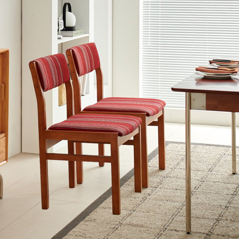 Chaise d'appoint rembourrée rouge (ensemble de 2)