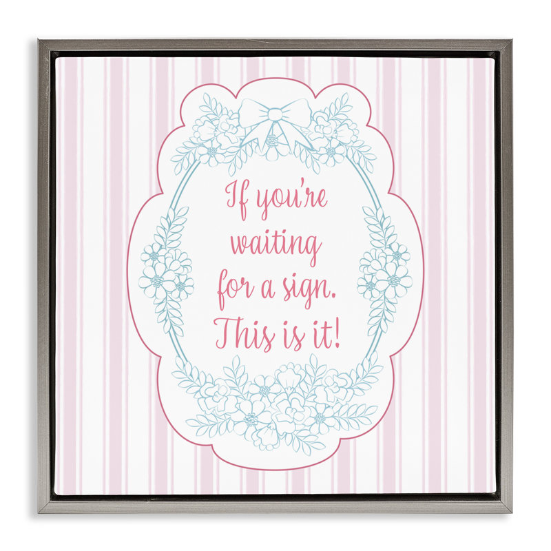 Cadre flottant inspirant This This Your Your Sign, design par Lara Beeston, H 25 po x l 25 po, Cadre flottant gris lustré