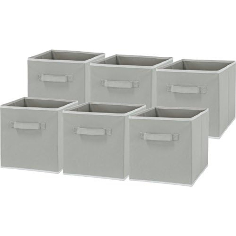 Foldable Cube Storage Bin, Gray - 6 Pack, Gray