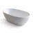 55 inch Matte White Solid Surface Freestanding Soaking Bathtub with Overflow and Pop-up Drain