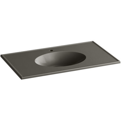 Lavabo de salle de bain ovale à double fixation avec trop-plein Impressions®