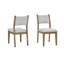 Ensemble de 2 chaises d'appoint en chêne noyer avec tissu gris clair