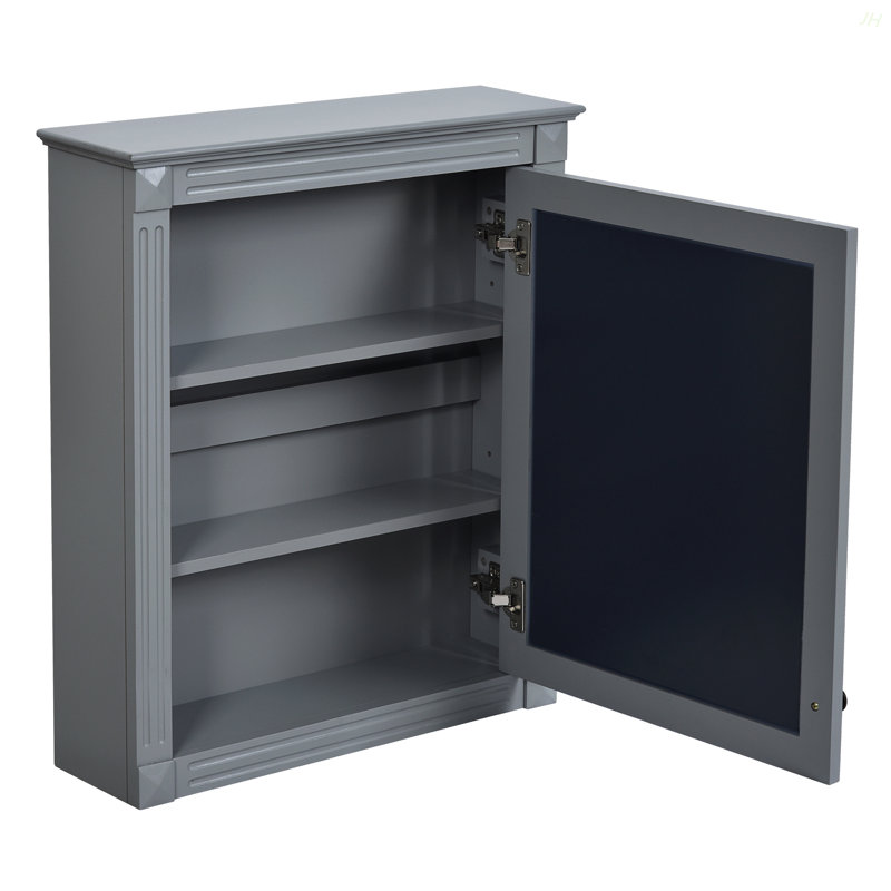 24'' X 27'' Wall Mounted Bathroom Storage Cabinet With Mirror, Medicine Cabinet With Height Adjustable Shelf, Over The Toilet Space Saver Cabinet