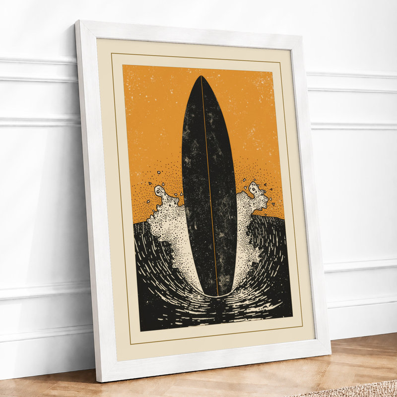Still Waters Rising Japandi - Framed Print, A3 - 42.0 x 29.7 cm, White