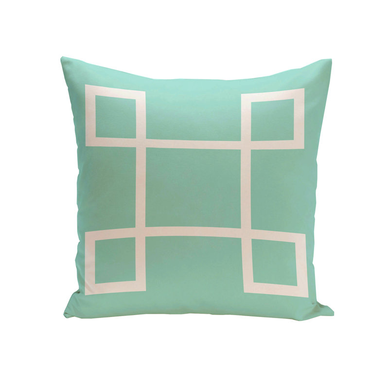  Square Pillow Cover and Insert, 16"x16", Aqua