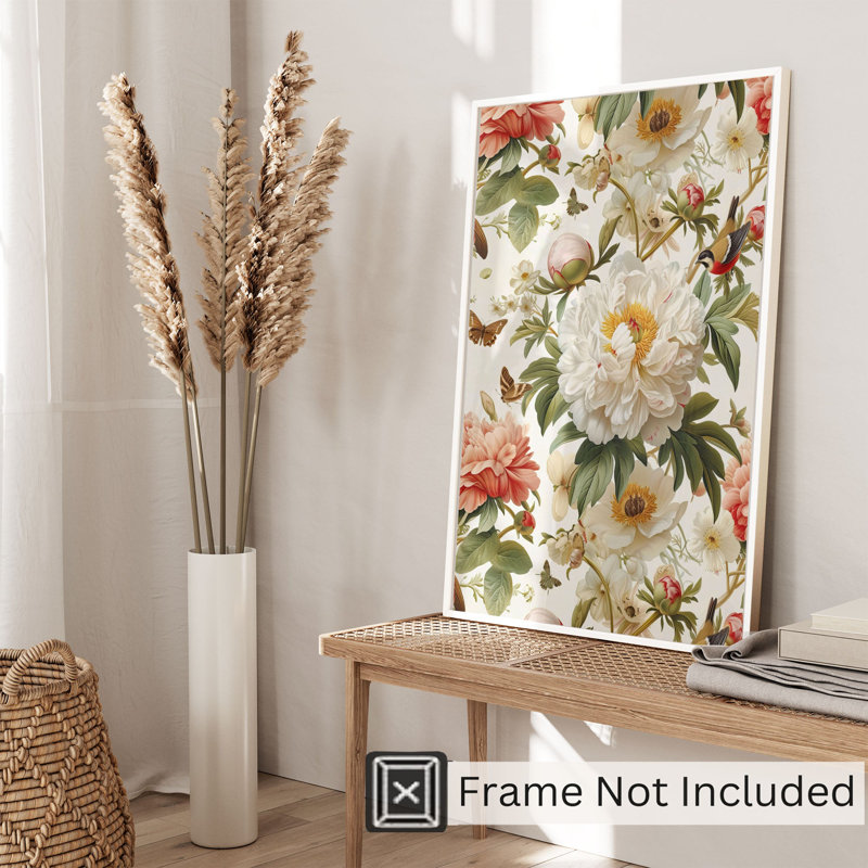 Impression d'art moderne sans cadre Floral, H 30 po x l 20 po