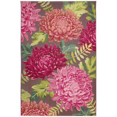 Lark Manor Akera Pink/Green/Plum Indoor/Outdoor Rug & Reviews | Wayfair