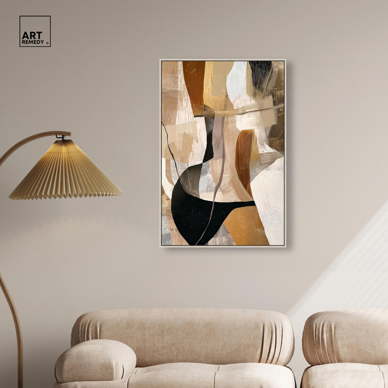 Toile Tactile Profondeur I par Art Remedy, H 37 po x l 25 po, Argent argent, Cadre flottant