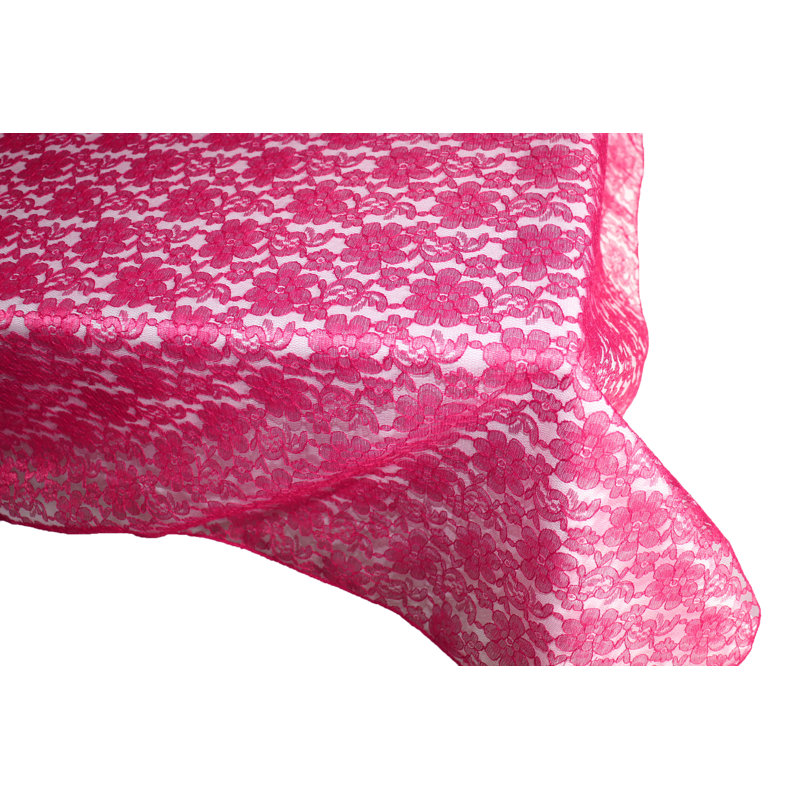 Floral Lace Overlay, 96" x 58", Fuchsia