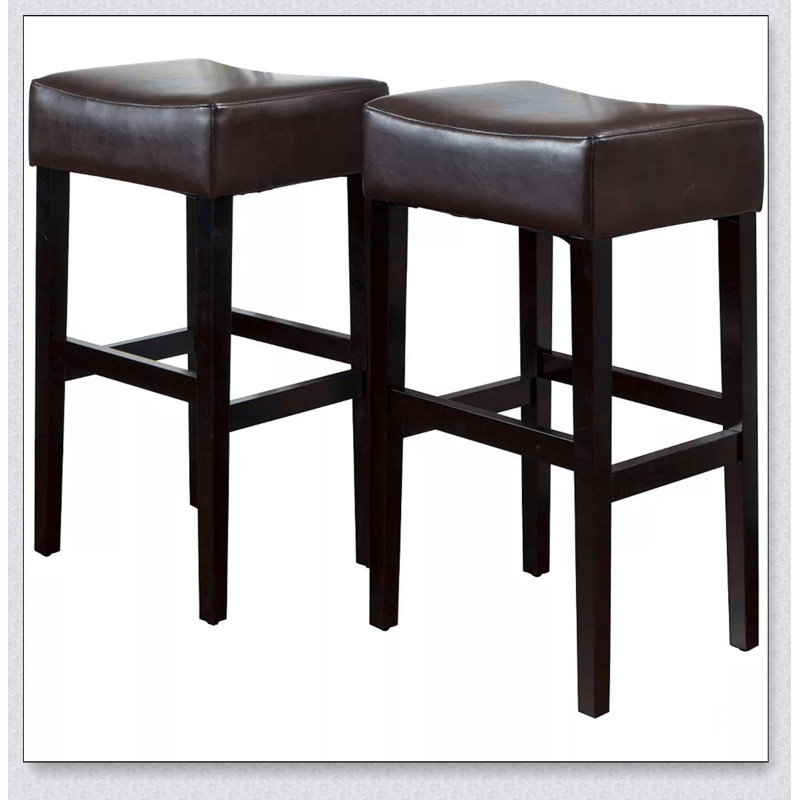 Ensemble de 2 tabourets de bar à hauteur de comptoir en cuir 30 po