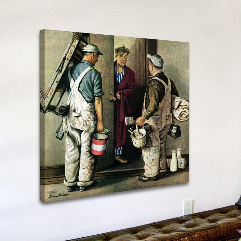 « apartment painters » par stevan dohanos, reproduction d’art sur toile tendue, H 48 po x l 48 po