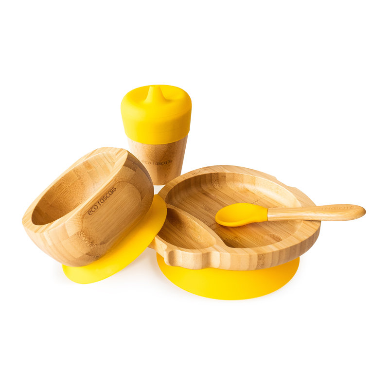 Bamboo Ladybird Plate Gift Set, Yellow