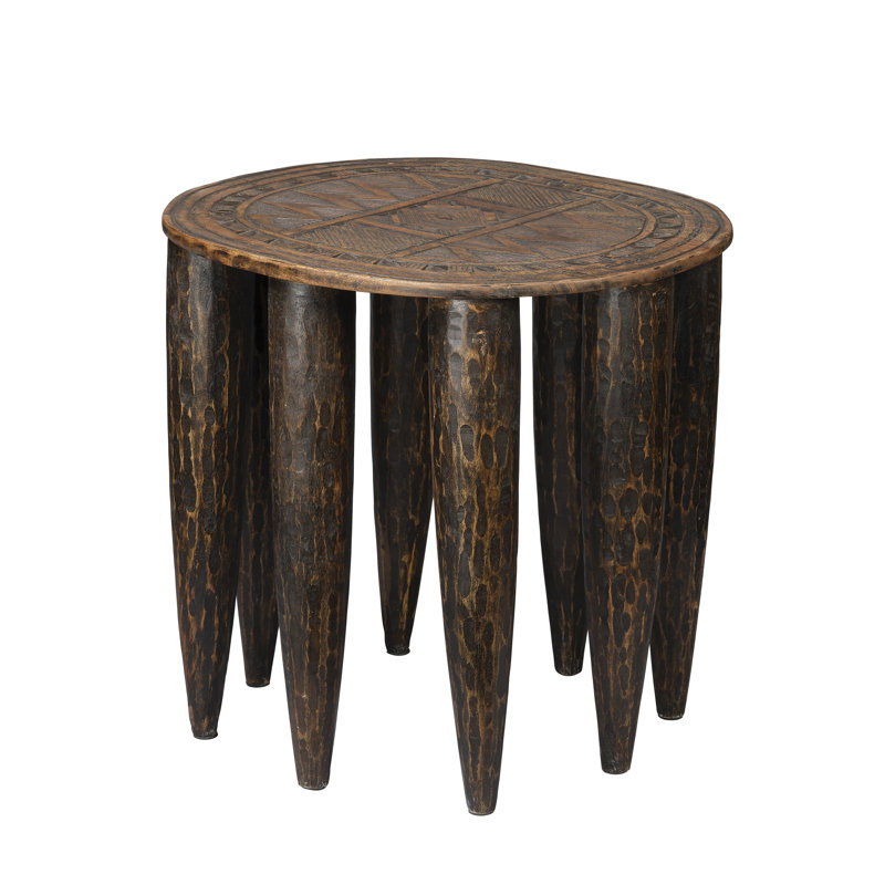 Table de bout en bois massif Naga, Brun